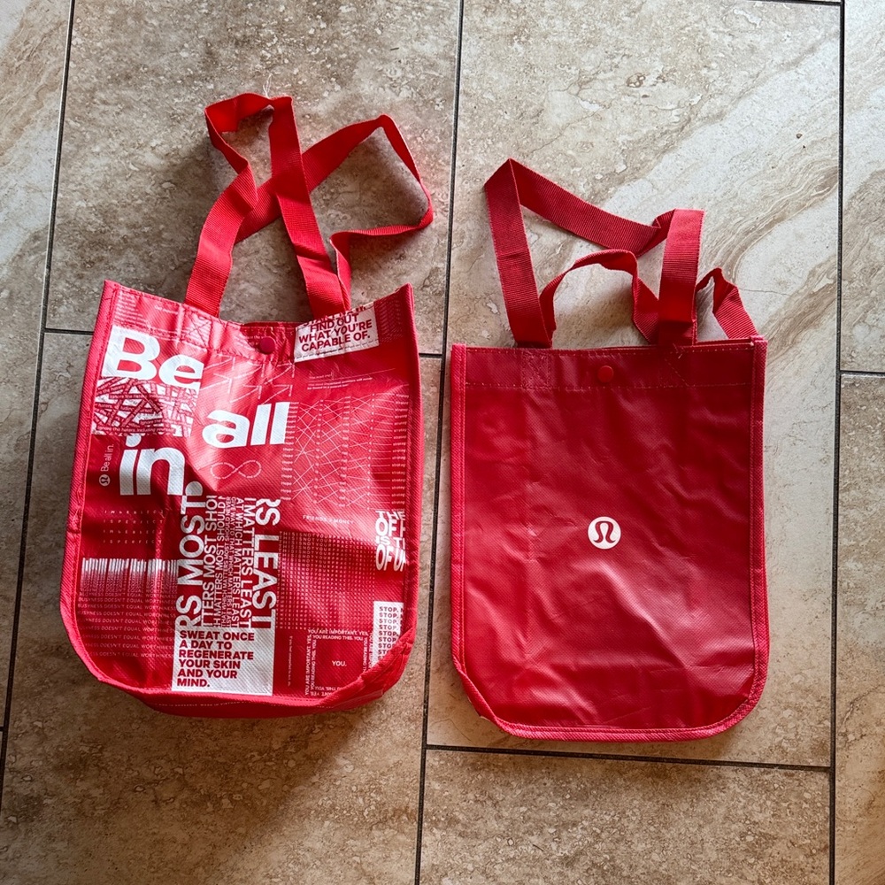2 New Lululemon athletica Red Tote Bags
